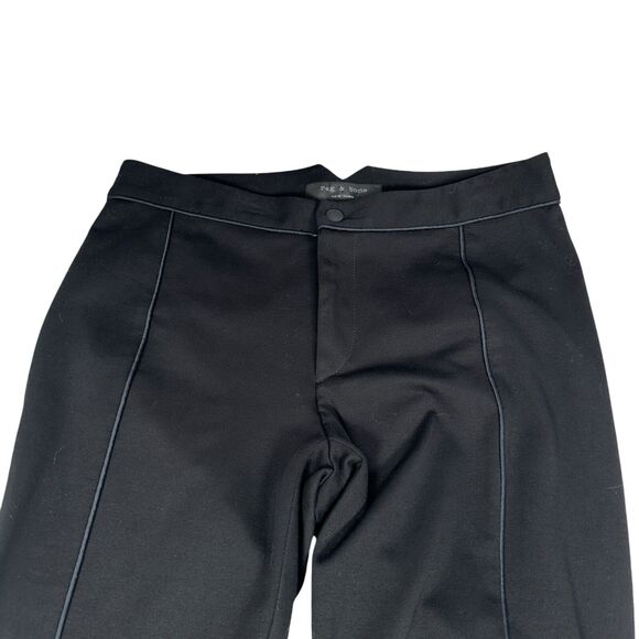 Rag & Bone Trouser Dress Pants Women’s 2 Black Piping Trim Classic Stretch - Picture 3 of 10